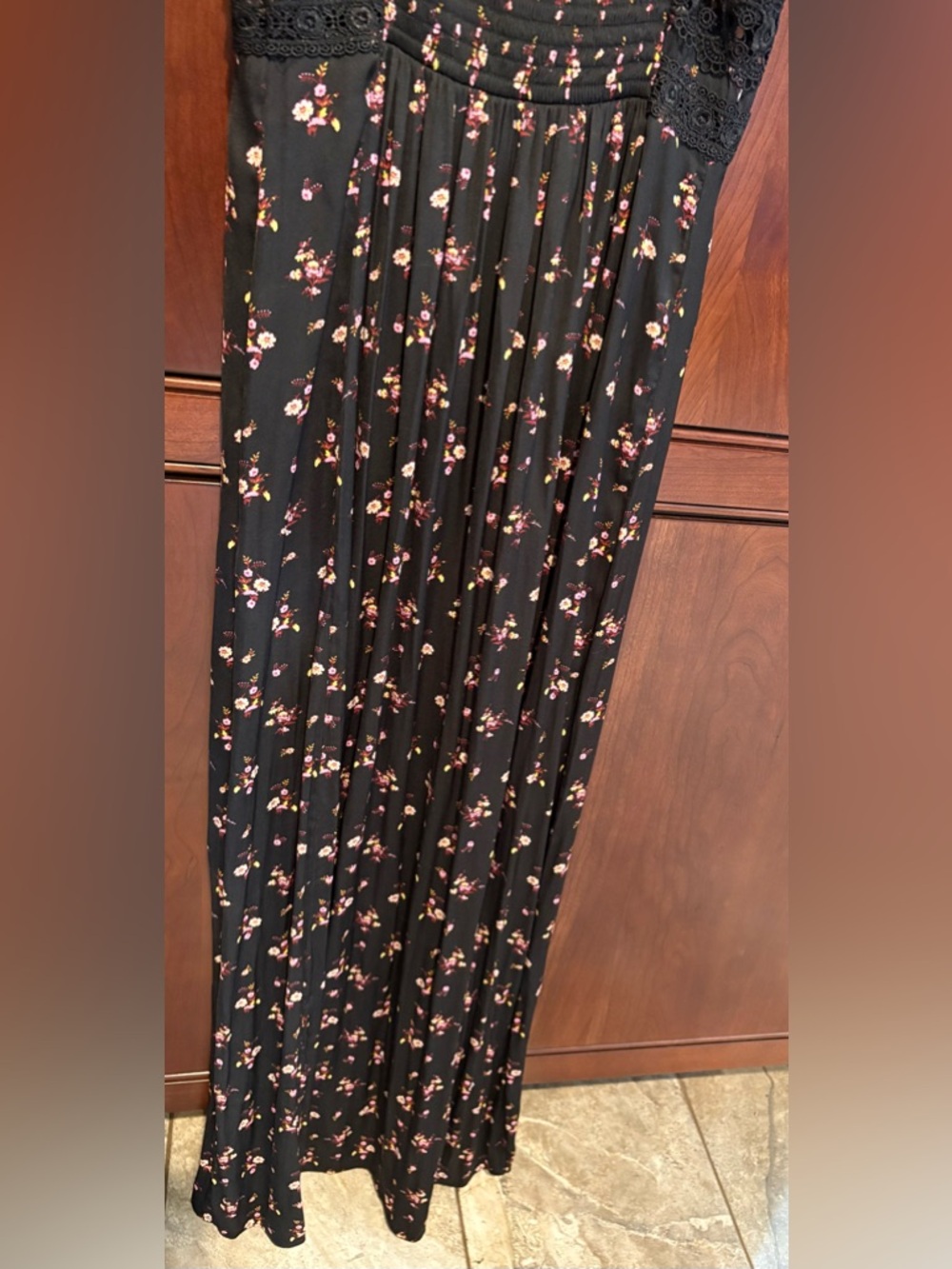 Free People Black Floral Lace Maxi Slip Dress - Picture 7 of 9